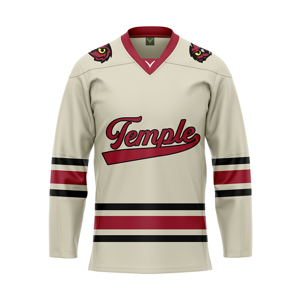 Temple Ice Hockey Cream Replica Sublimated Jersey