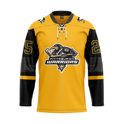 Pittsburgh Warriors Sublimated Jersey Customized Yellow