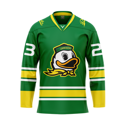 Oregon Green Custom Authentic Sublimated With Twill Jersey