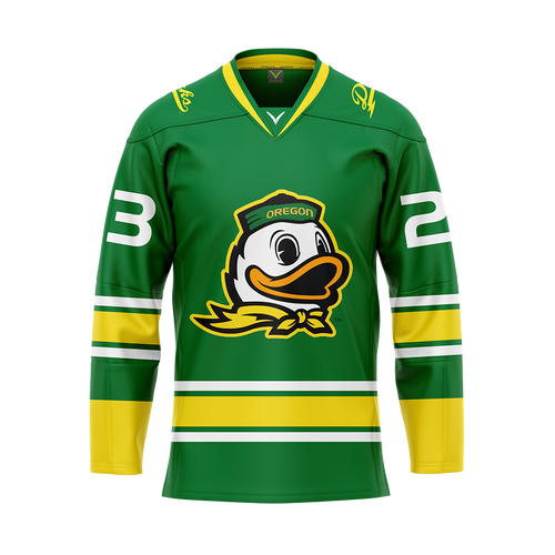 Oregon Green Custom Authentic Sublimated With Twill Jersey