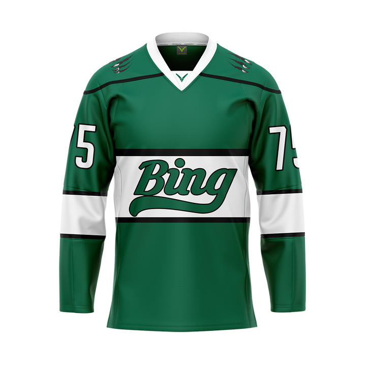 Custom Binghamton Green Replica Sublimated with Twill Jersey