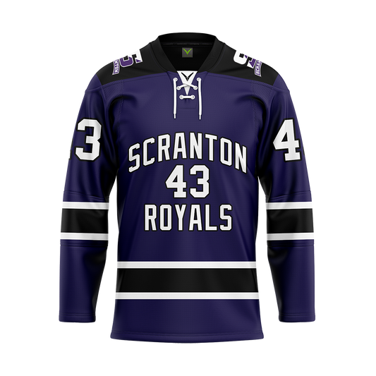 Custom Scranton Purple Sublimated with Twill Replica Jersey
