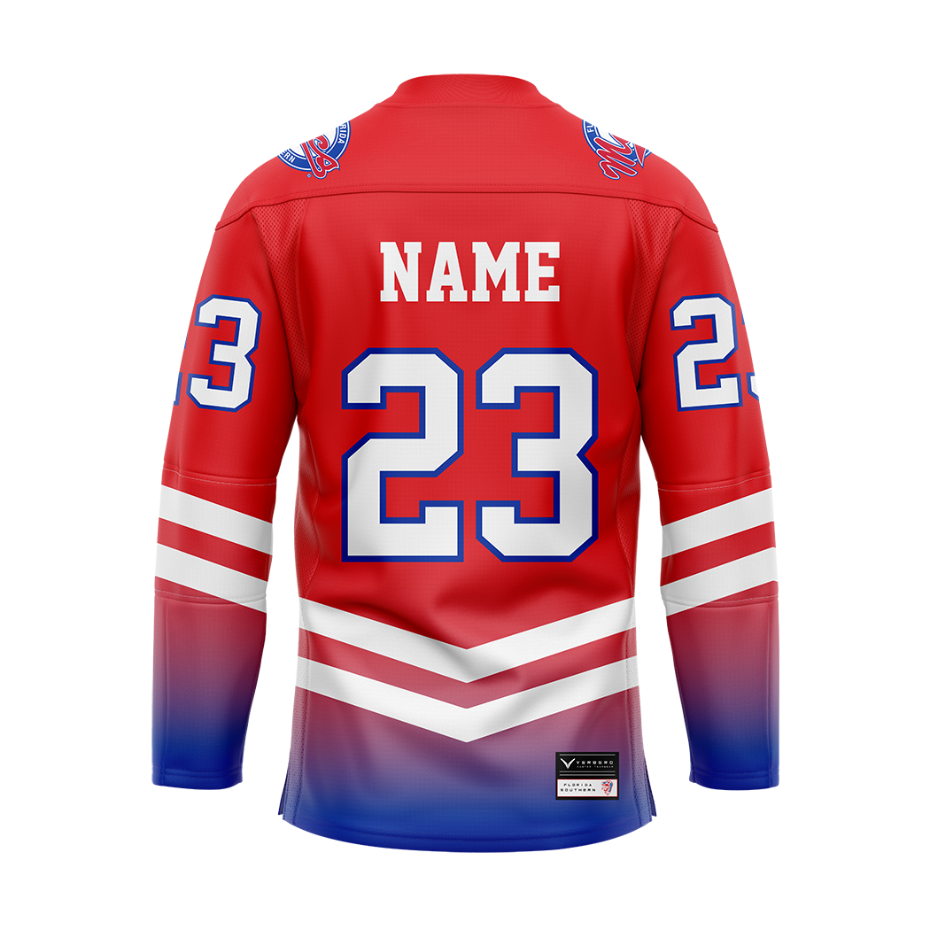 Florida Southern Hockey Red Custom Replica Sublimated Jersey