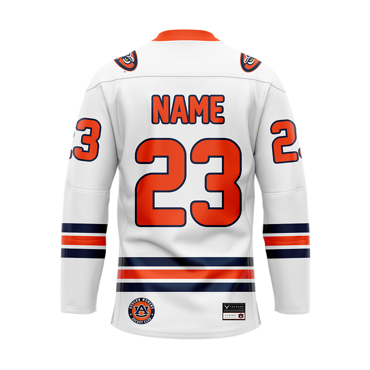 Custom Auburn Womens Ice Hockey White Replica Sublimated Jersey