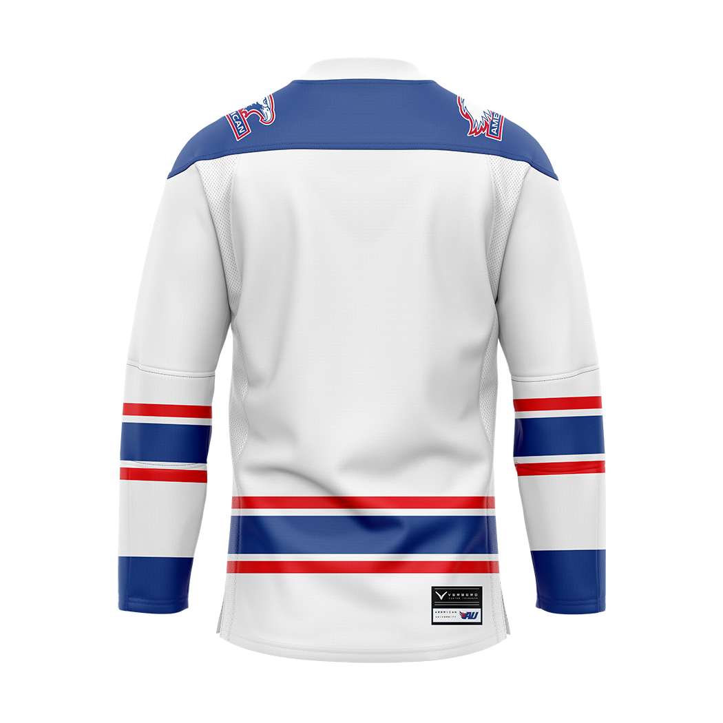 American University White Sublimated With Twill Authentic Jersey
