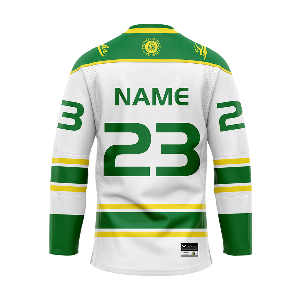 Customized Oregon White Authentic Sublimated With Twill Jersey