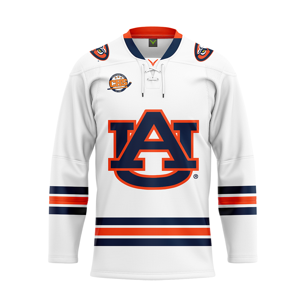 Custom Auburn Womens Ice Hockey White Replica Sublimated Jersey