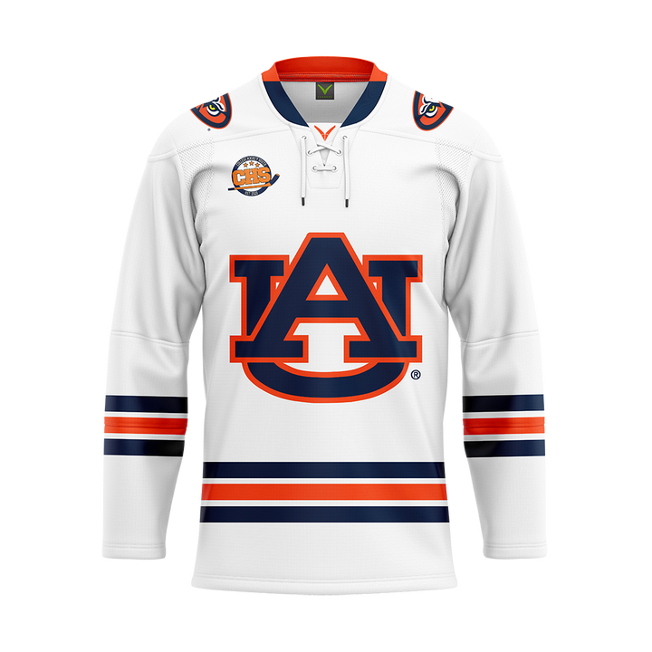 Custom Auburn Womens Ice Hockey White Replica Sublimated Jersey