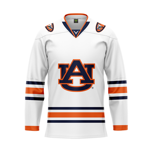 Auburn White Authentic Sublimated With Twill Replica Jersey