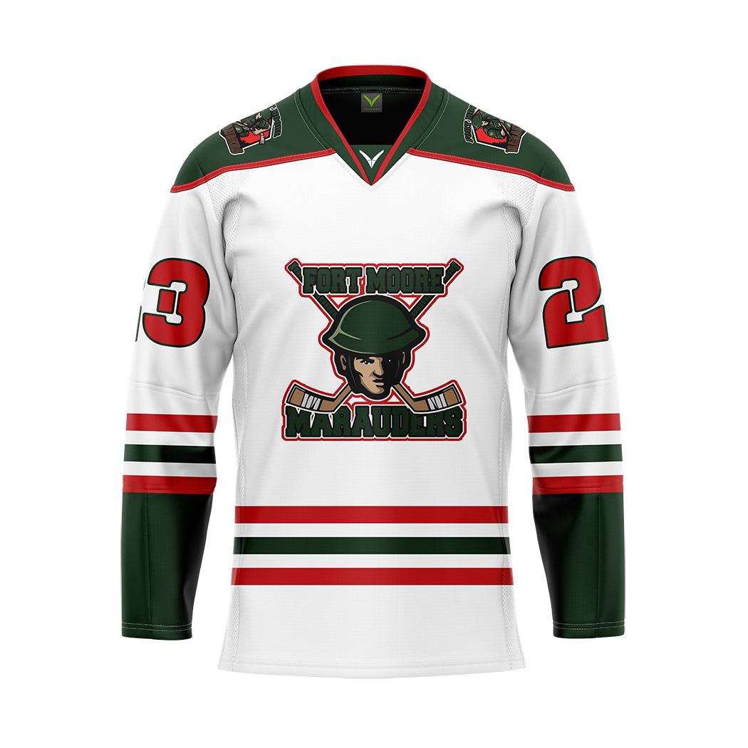 Fort Moore Marauders White Jersey Customized