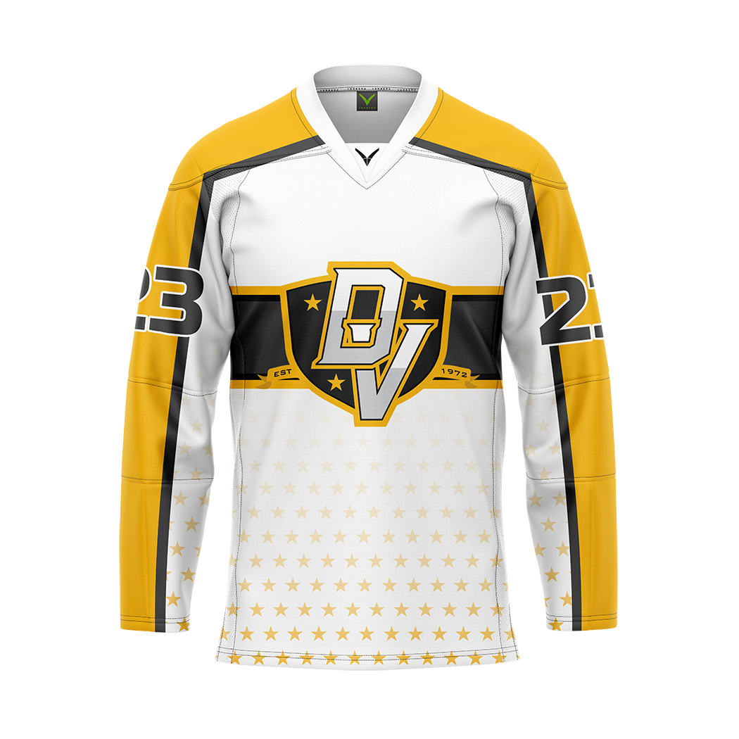 DVCHC Custom White Sublimated Authentic Replica Jersey