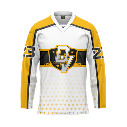 DVCHC Custom White Sublimated Authentic Replica Jersey