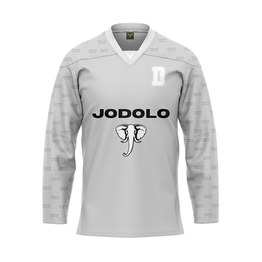 Custom Jo Dolo Gray Sublimated With Twill Authentic Jersey