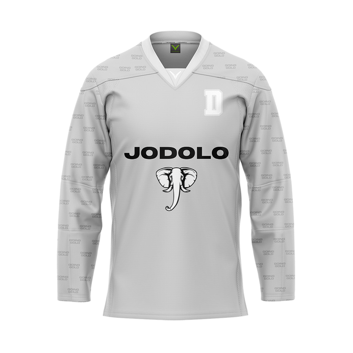 Custom Jo Dolo Gray Sublimated With Twill Authentic Jersey
