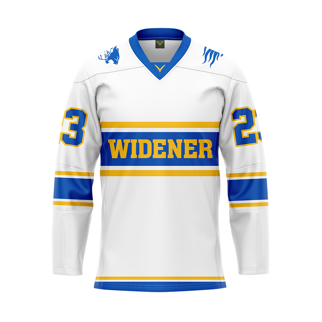 Custom Widener White Replica Sublimated Jersey