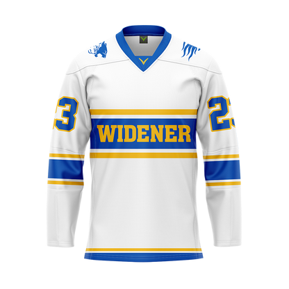 Custom Widener White Replica Sublimated Jersey