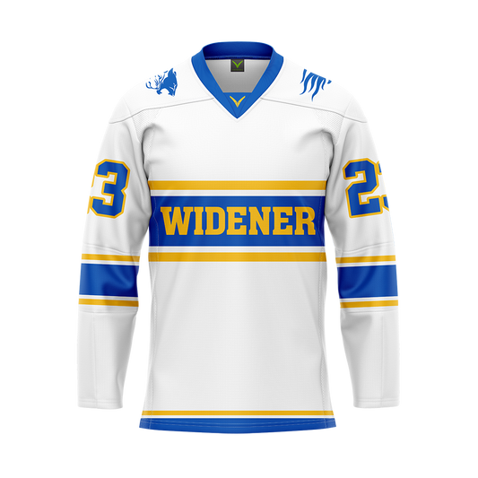 Custom Widener White Replica Sublimated Jersey