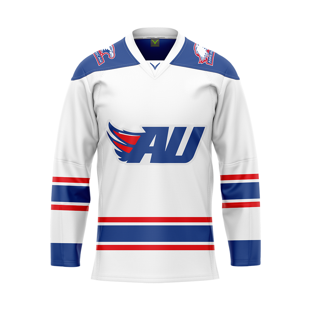 American University White Sublimated With Twill Authentic Jersey
