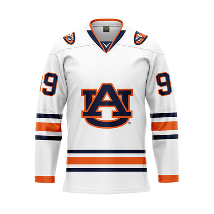 Auburn White Custom Sublimated With Twill Authentic Replica Jersey