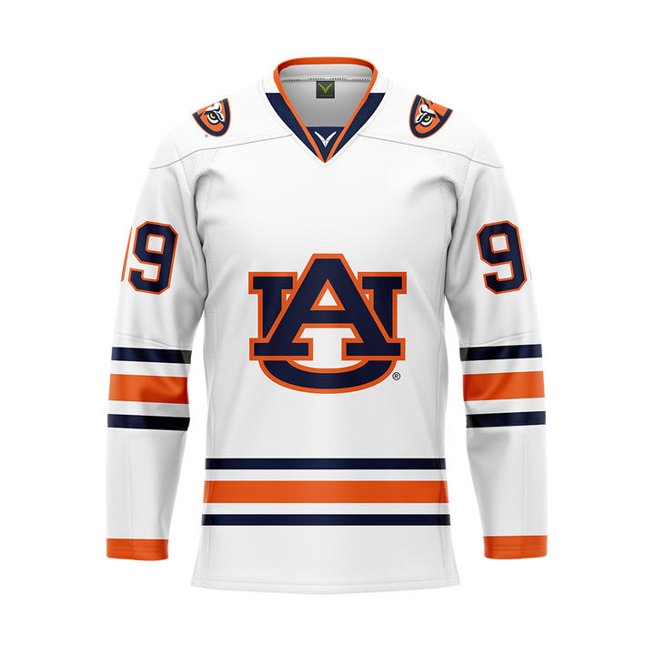 Auburn White Custom Sublimated With Twill Authentic Replica Jersey