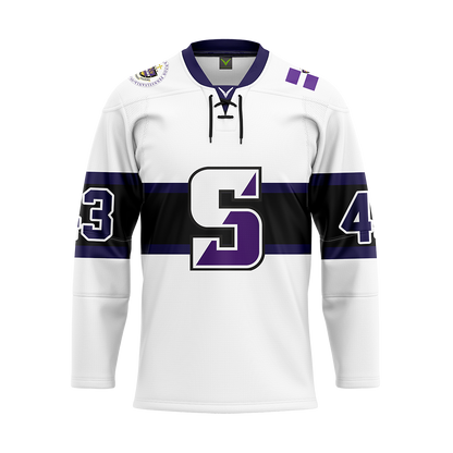 Custom Scranton White Sublimated with Twill Replica Jersey