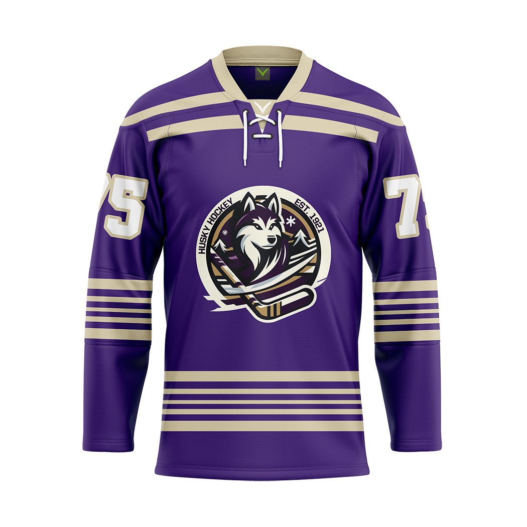 Custom University Of Washington Purple Alternate Replica Jersey