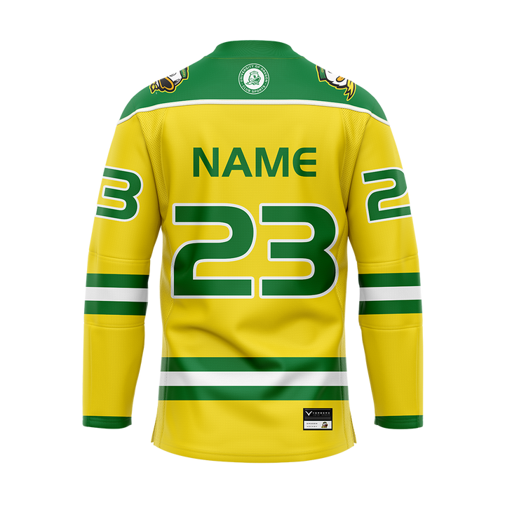Customized Oregon Yellow Authentic Sublimated With Twill Jersey