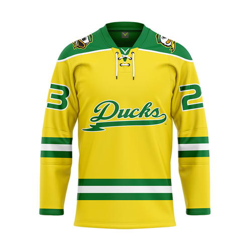 Oregon Yellow Custom Authentic Sublimated With Twill Jersey