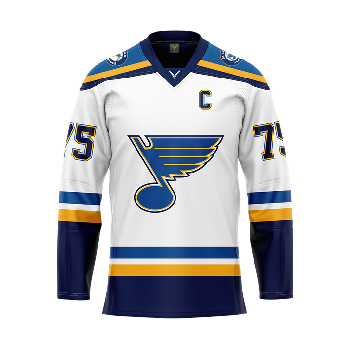 St.Louis Blues AAA White Sublimated With Twill Authentic Jersey