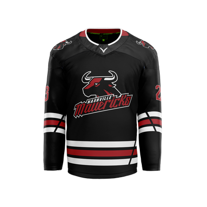 Nashville Mavericks Custom Sublimated Reversible Black Jersey