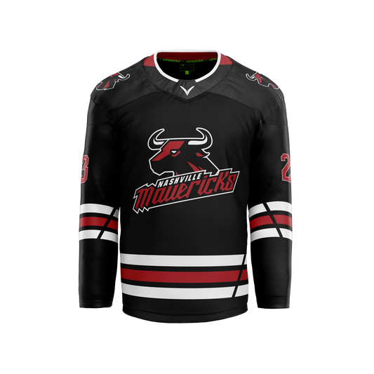 Nashville Mavericks Custom Sublimated Reversible Black Jersey