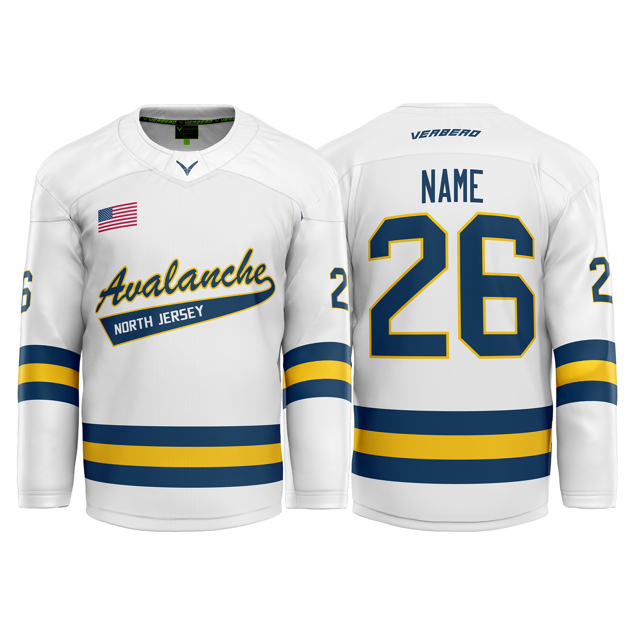 2016AAA North Jersey Avalanche Custom White Tackle Twill Jersey V2