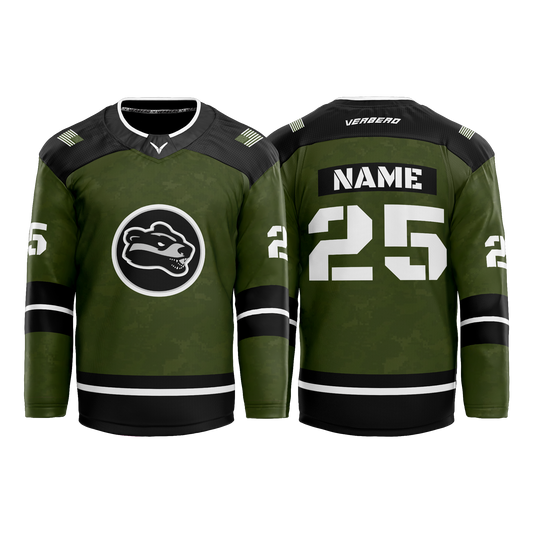 Upstate Badgers Boys Custom Sublimated Military Jersey