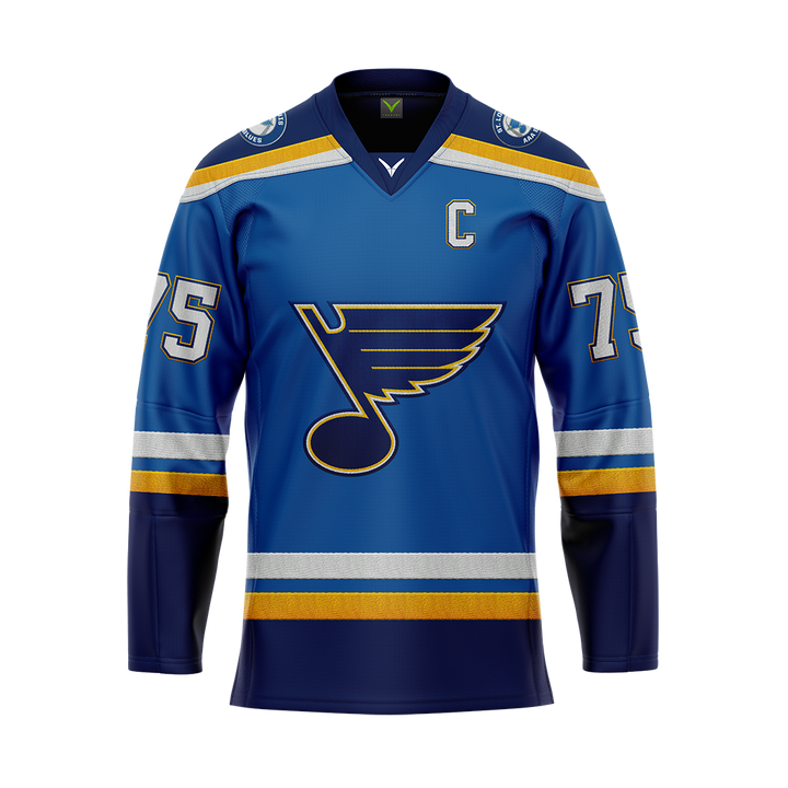 St.Louis Blues AAA Royal Sublimated With Twill Authentic Jersey