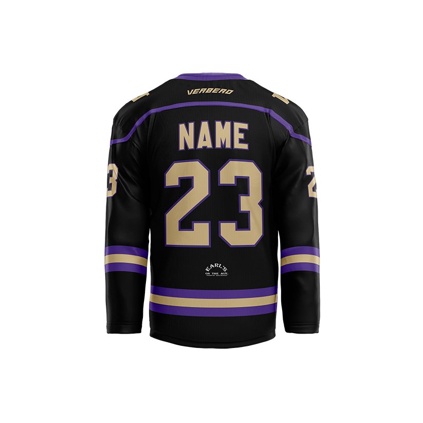 U of Washington Mens Black Custom Sublimated with Twill Replica Jersey