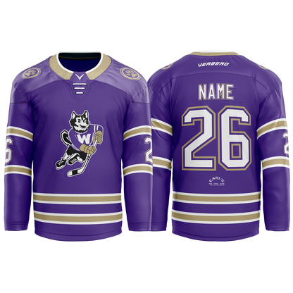 U of Washington Mens purple Custom Sublimated with Twill Replica Jersey