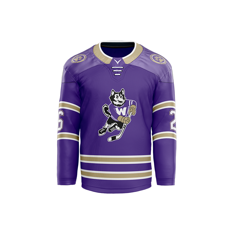 U of Washington Mens purple Custom Sublimated with Twill Replica Jersey