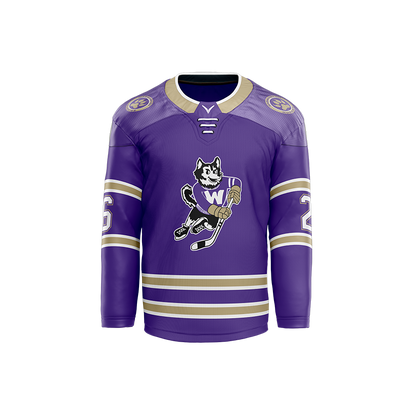 U of Washington Mens purple Custom Sublimated with Twill Replica Jersey