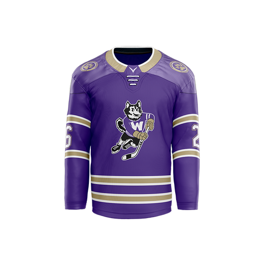 U of Washington Mens purple Custom Sublimated with Twill Replica Jersey