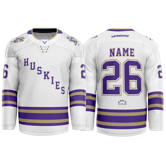 U of Washington Mens White Custom Sublimated with Twill Replica Jersey