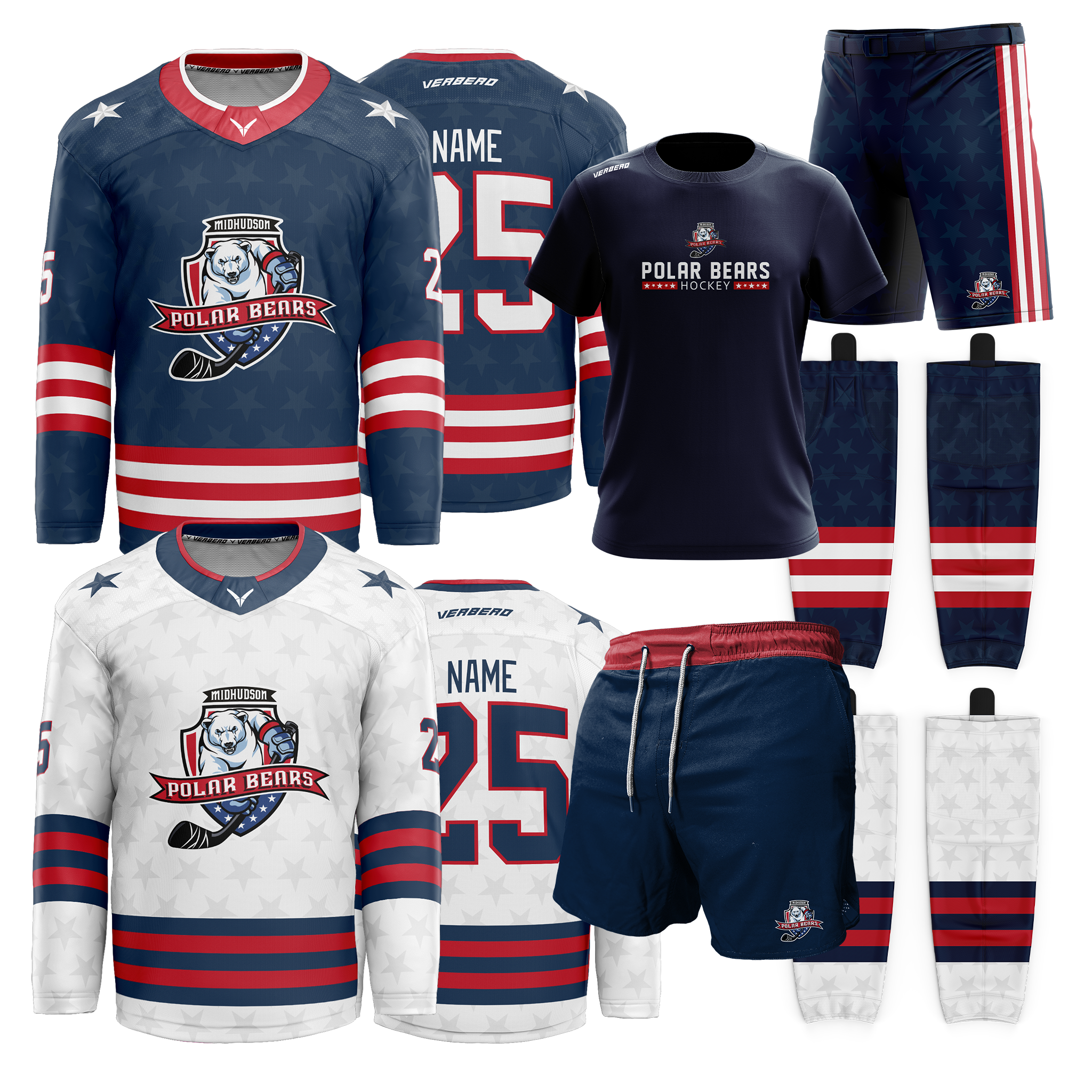 Mid Hudson Polar Bears Uniform + Workout Bundle Package