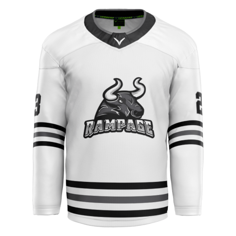 Rutherford Rampage Custom Full Twill White Jersey