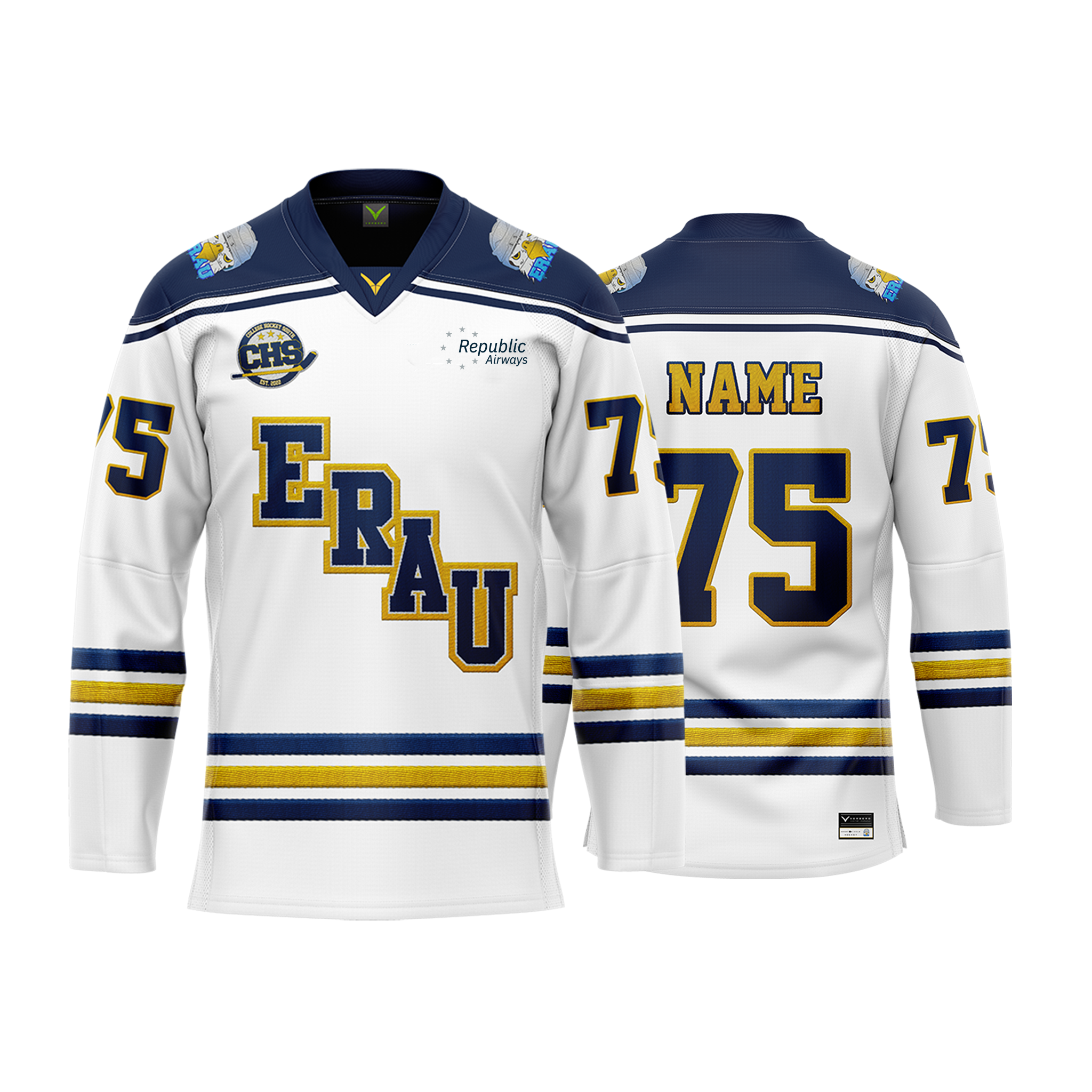 Embry Riddle White Custom Sublimated Jersey