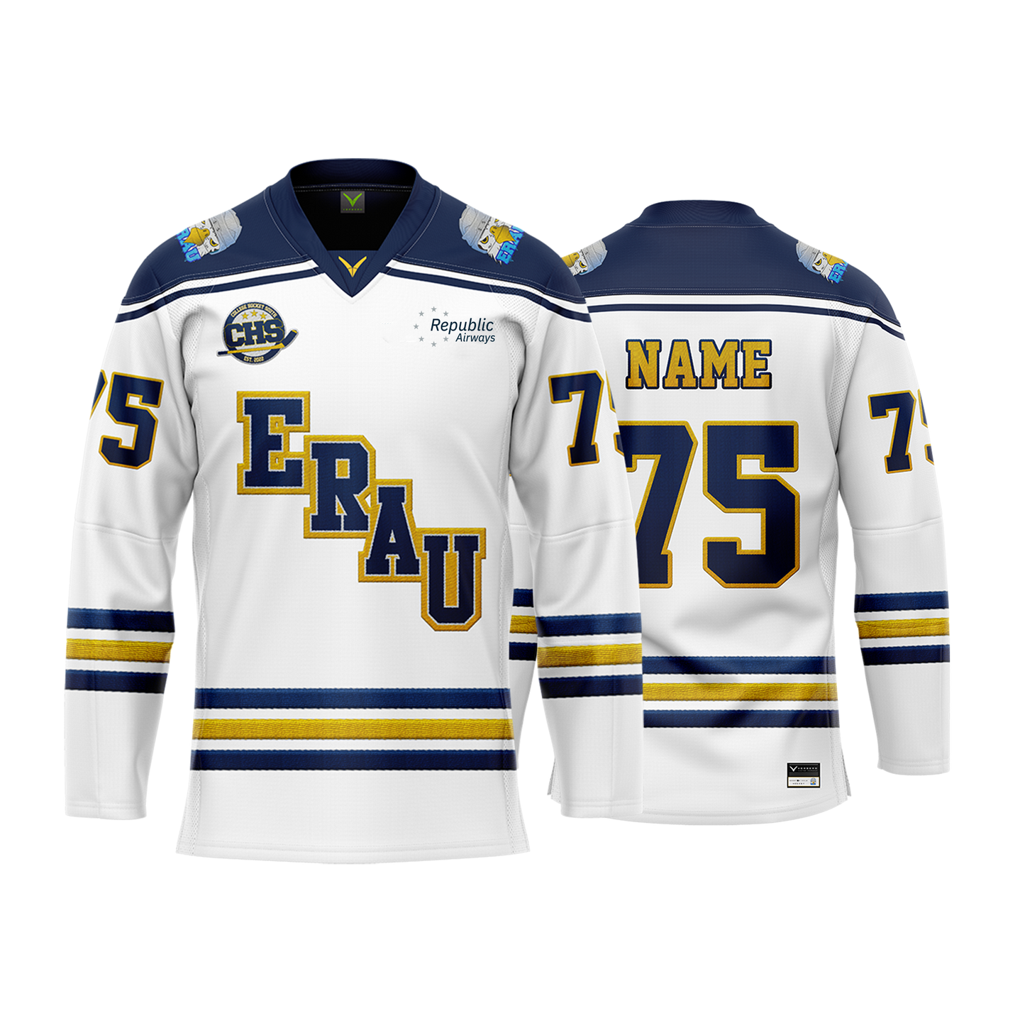 Embry Riddle White Custom Sublimated Jersey