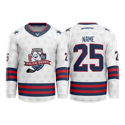Mid Hudson Polar Bears Custom Sublimated White Jersey