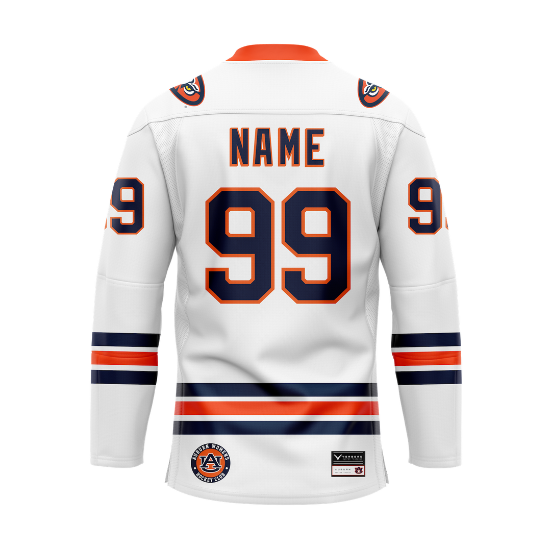 Auburn White Custom Sublimated With Twill Authentic Replica Jersey