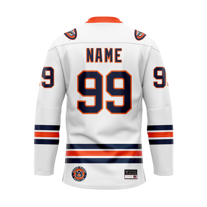 Auburn White Custom Sublimated With Twill Authentic Replica Jersey