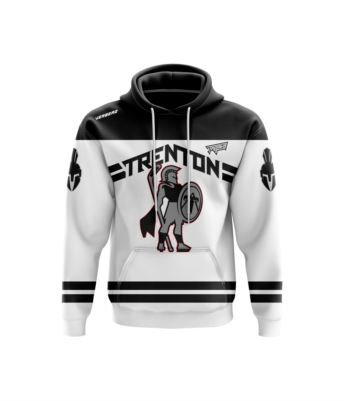 Trenton Trojans White Custom Fleece Hoodie