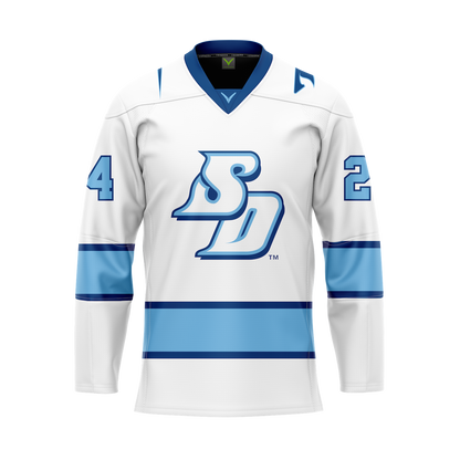 San Diego White Authentic Hockey Jersey Customized