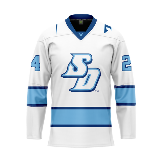 San Diego White Authentic Hockey Jersey Customized